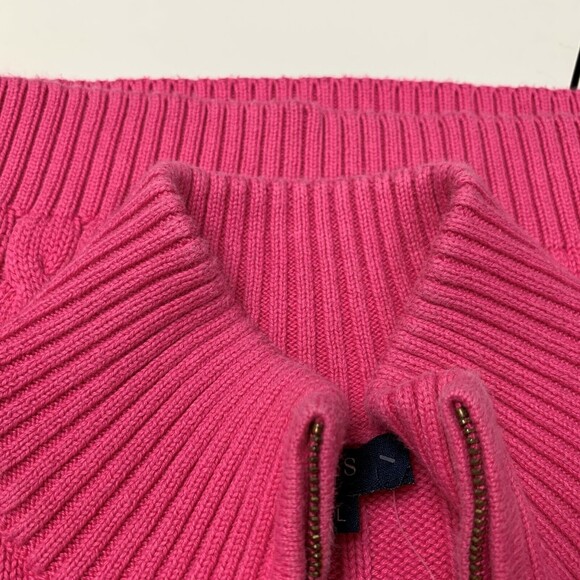 Chaps Women's Sweater Large Pink Cable 1/4 Zip Long Sleeve - Picture 10 of 12